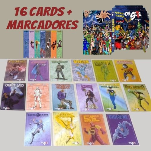 CARDS da marca Os SE7E: 16 Unidades + 7 Marcadores + Caixa