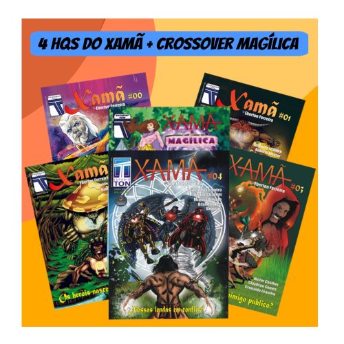 Combo com 05 HQs do Super-herói Xamã + crossover com Magílica